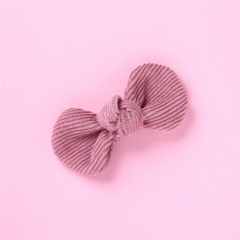 Children's Hairpin With Solid Color Corduroy Bow Children's Clothing - PrettyKid