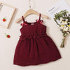 Toddler Girl Solid Pattern Summer Cotton linen sling skirt Wholesale Children's Clothing - PrettyKid