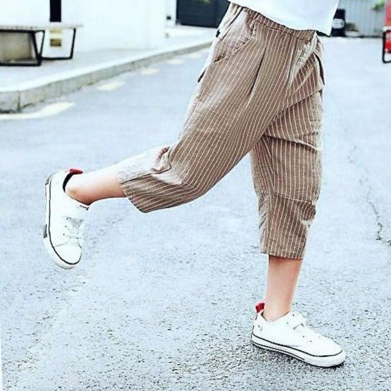 Kid Boy Red Stripes Casual Pants 2/3 - PrettyKid