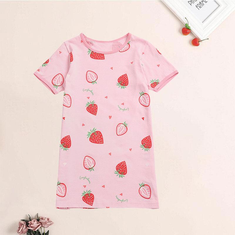 Strawberry Pattern Pajamas Dress for Girl - PrettyKid
