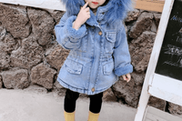 Girls Trendy Fashion Plus Velvet Thick Denim Comfortable Jacket Girls Clothes Wholesale - PrettyKid