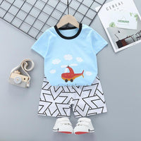 2pcs Cute Prints T-shirt and Pants No Shoes - PrettyKid