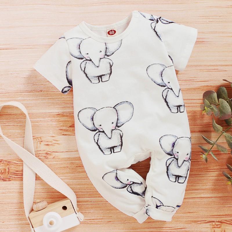 Cute Allover Animal Printed Short-sleeve Jumpsuit Wholesale children's clothing - PrettyKid