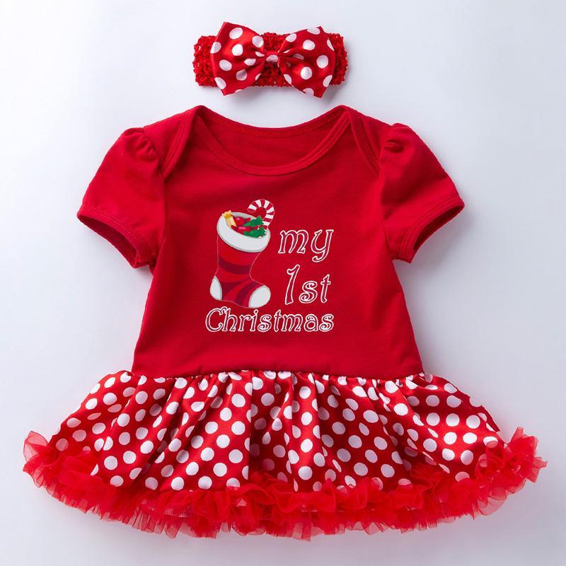 2-piece Cartoon Romper-skirt and Bow Headband Sets for Baby Girl - PrettyKid