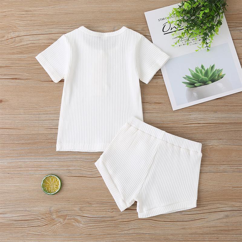 2-piece Solid T-shirt & Shorts for Baby - PrettyKid