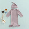 0-24M Newborn Jumpsuit Newborn Anti-Kick Quilt Baby Sleeping Bag Swaddle Cap Solid Color Long Sleeve Wholesale Baby Clothes - PrettyKid