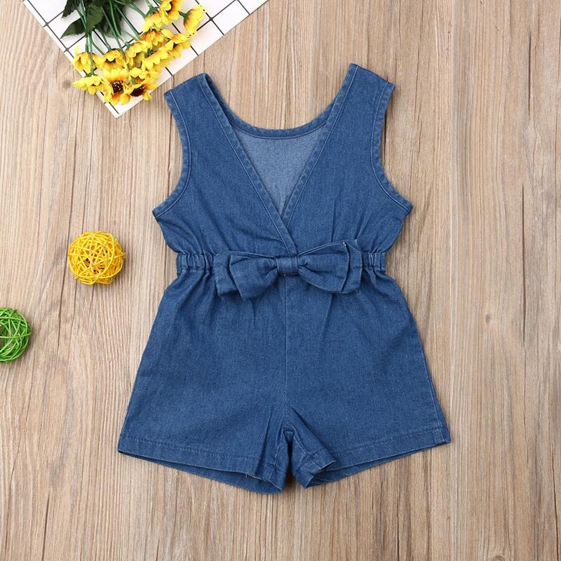Solid Denim Overalls for Toddler Girl Wholesale children's clothing - PrettyKid