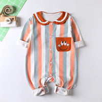 Baby Striped Puppy Sailor Collar Jumpsuit Children's Clothing - PrettyKid