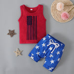 6months-3years Toddler Boy Sets Independence Day Tank Top & Star Print Shorts 2-Piece Set - PrettyKid
