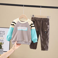 2-piece Color-block Sweatshirt & Pants for Children Boy - PrettyKid