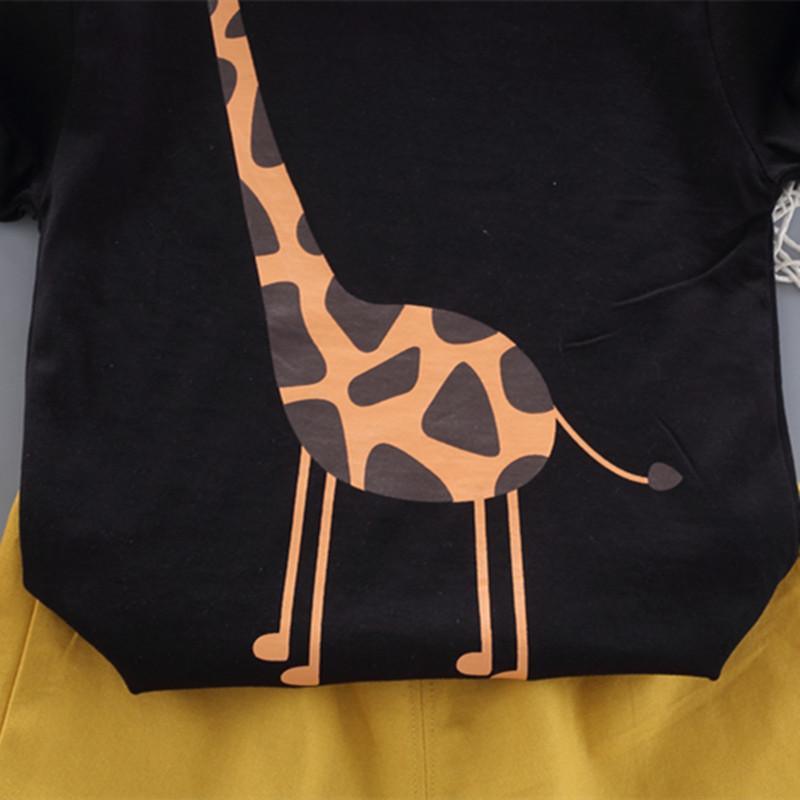 Toddler Boy Giraffe Print T-shirt & Shorts Children's Clothing - PrettyKid