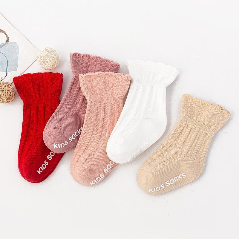 Solid color Lace socks Antiskid socks - PrettyKid