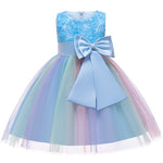 3-9Y Kid Girls Flower Bow Mesh Party Dresses Wholesale Kids Boutique Clothing - PrettyKid