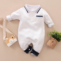 Long-Sleeve Soild Gentleman Style Jumpsuit Wholesale children's clothing - PrettyKid