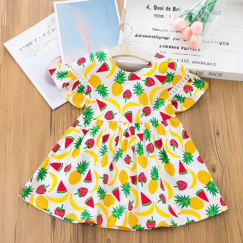 Toddler Girl Sleeveless Fruit Print Dress - PrettyKid