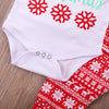 Christmas Dress Baby Letter Snowflake Print One-piece Dress Pants Hat Set - PrettyKid