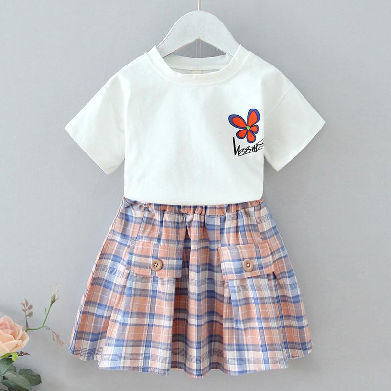 2-piece Plaid Dress Set for Toddler Girl - PrettyKid