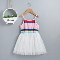 Color Match Stripe Dress for Toddler Girl Wholesale children's clothing - PrettyKid