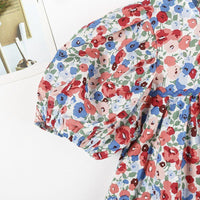 Toddler Girl Floral Print Puff Sleeve Dress - PrettyKid