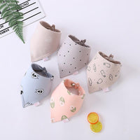 5 Pcs Cartoon Pattern Cotton Bibs - PrettyKid