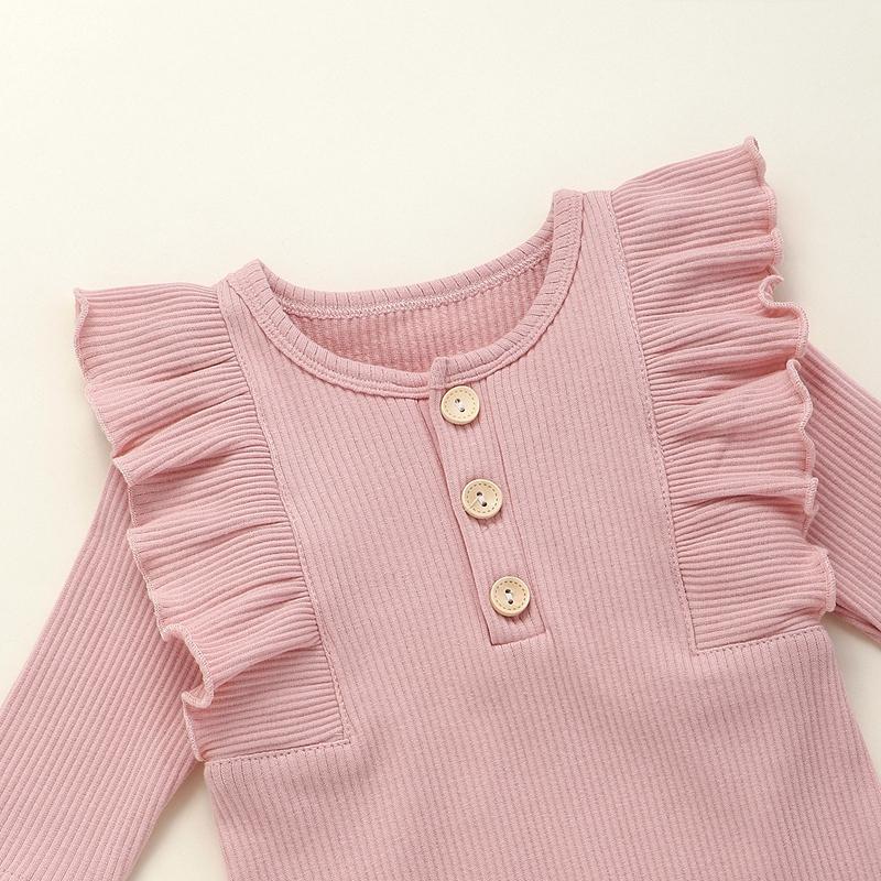 Solid Ruffle Jumpsuit for Baby Girl Wholesale children's clothing - PrettyKid