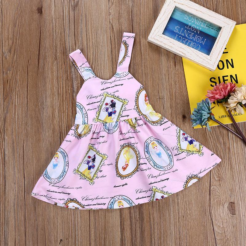 Summer toddler girls' Disney Princess print suspender dress - PrettyKid