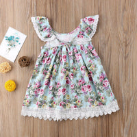 Girls Flower Dress Lace Princess Dress - PrettyKid