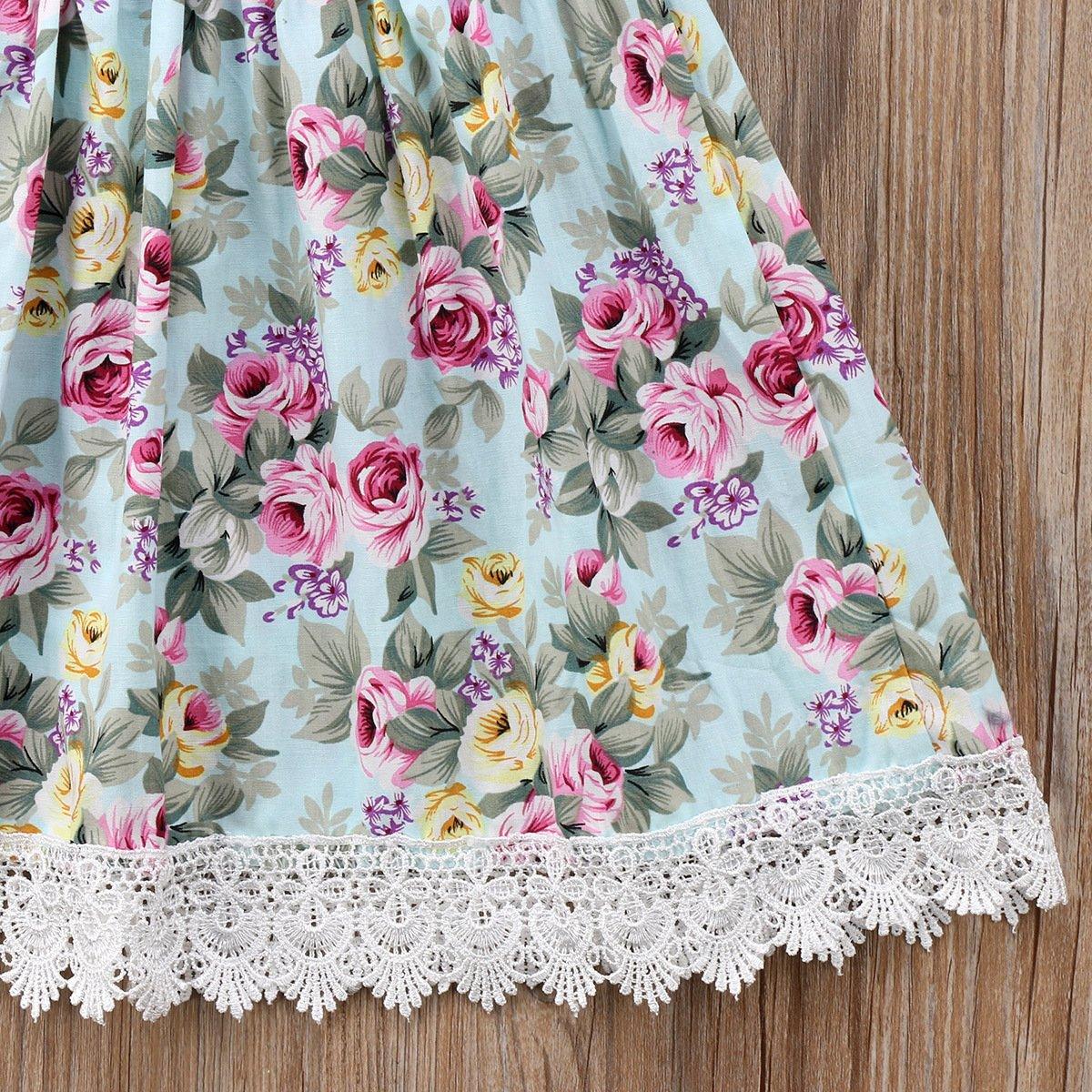 Girls Flower Dress Lace Princess Dress - PrettyKid