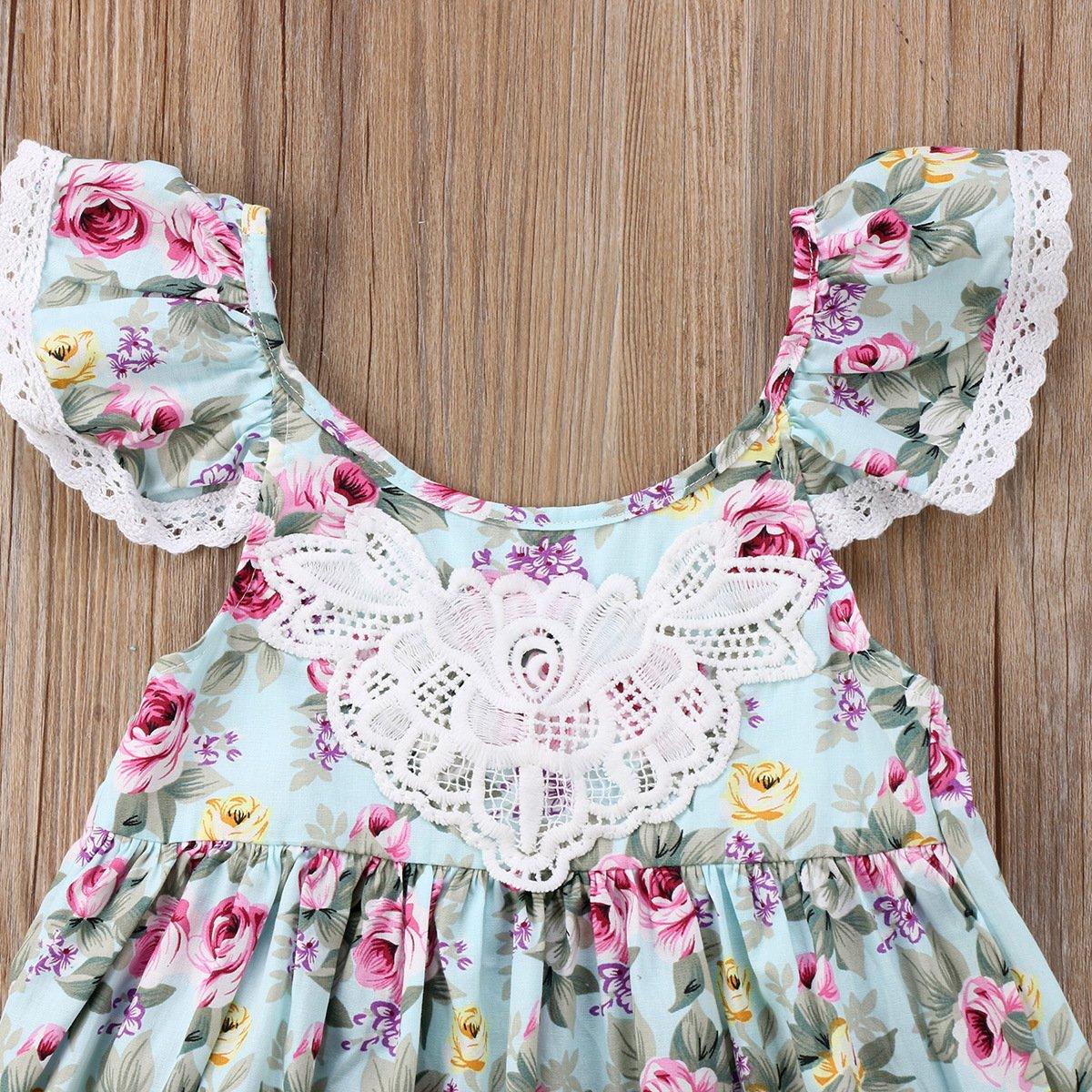 Girls Flower Dress Lace Princess Dress - PrettyKid