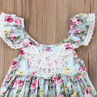 Girls Flower Dress Lace Princess Dress - PrettyKid