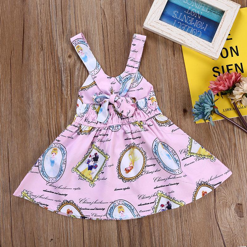 Summer toddler girls' Disney Princess print suspender dress - PrettyKid