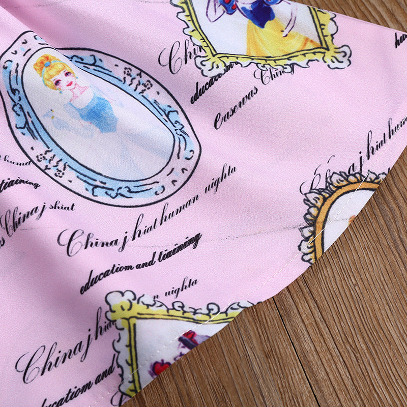 Summer toddler girls' Disney Princess print suspender dress - PrettyKid