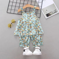 Toddler Girl Small Pattern Sling Set Wholesale Children's Clothing - PrettyKid