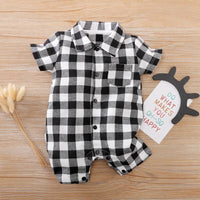 Plaid Bodysuit for Baby Boy Wholesale children's clothing - PrettyKid