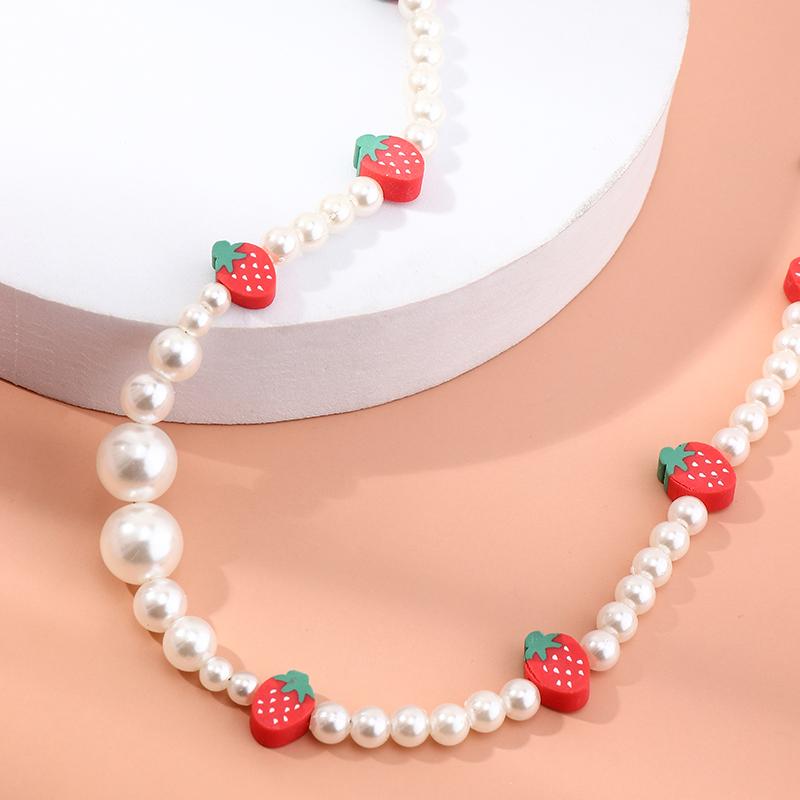 dropship childrens boutique clothing Kid Girl Strawberry Decor Pearl Necklace - PrettyKid