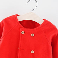 Toddler Kids Girl Solid Color Round Neck Long Sleeved Cape Wool Coat - PrettyKid