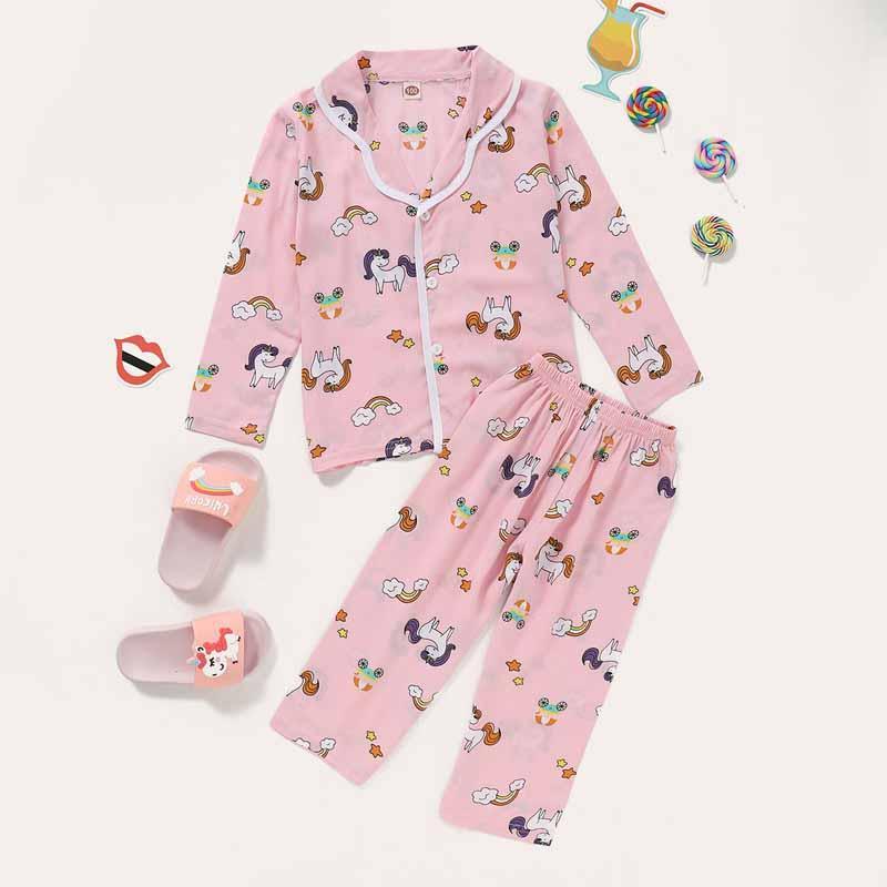 Animal Pattern Pajamas Sets for Toddler Girl - PrettyKid