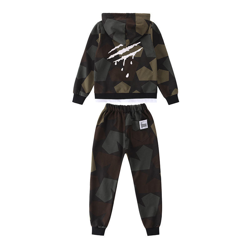 Camouflage Hoodie And Trousers Two Piece Sets For Kids - PrettyKid