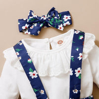 3-piece Shirt & Floral Skirt & Floral Headband for Baby Girl - PrettyKid