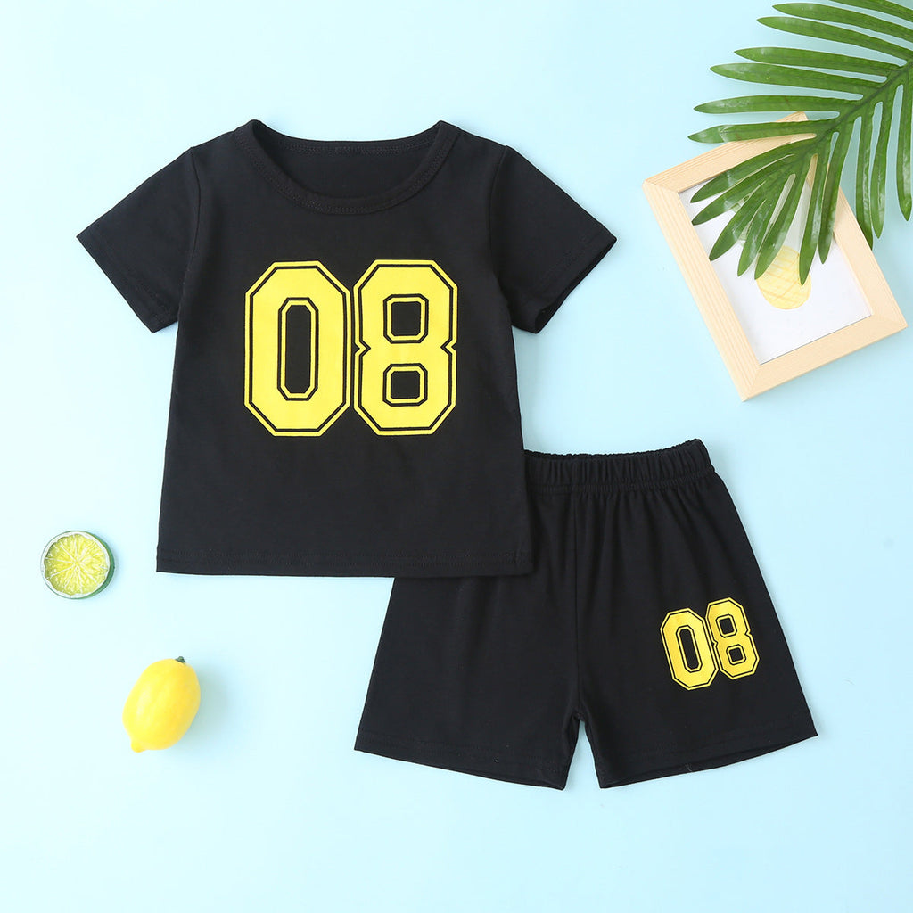 08 Printed T-Shirt And Shorts Baby Boy 2 Piece Set - PrettyKid