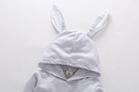 Baby Solid Color Long-sleeved Cute Rabbit Ears Jumpsuit - PrettyKid