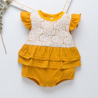 Solid Ruffle Bodysuit for Baby Girl Wholesale children's clothing - PrettyKid