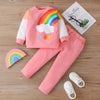2-piece Rainbow Pattern Sweatshirts & Pants for Toddler Girl - PrettyKid