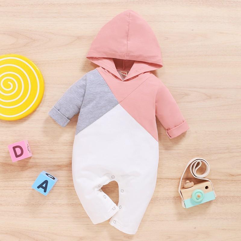 Color-block Hooded Jumpsuit for Baby - PrettyKid