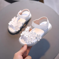 kids designer clothes wholesale Toddler Girl Solid Color 3D Flower Decor Sandals Wholesale - PrettyKid