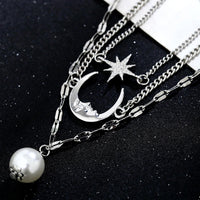 Moon Star Pearl Multi-level Foot Chain - PrettyKid