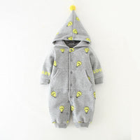 Baby Boys Girls Solid Color Cartoon Animal Modeling Autumn Thickened Hoodie - PrettyKid