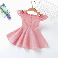 Toddler Girl Summer Flying Sleeve Plaid Princess Dress Wholesale Children's Clothing - PrettyKid