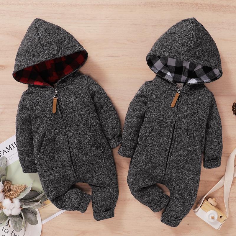 Solid Hooded Jumpsuit for Baby Boy - PrettyKid