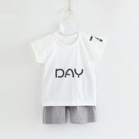 Toddler Boy Letter Print Pajama T-shirt & Shorts - PrettyKid